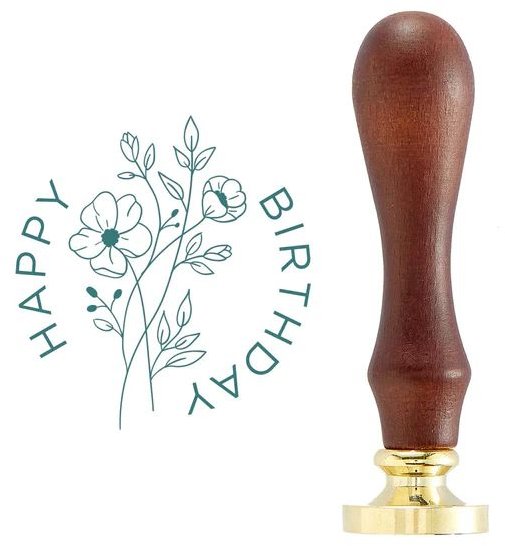 Spellbinders Spellbinders Wildflower Happy Birthday Wax Seal Stamp (WS-015) - £9 off any 4