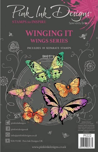 Pink Ink Pink Ink Designs Winging It 6 in x 8 in Clear Stamp Set
