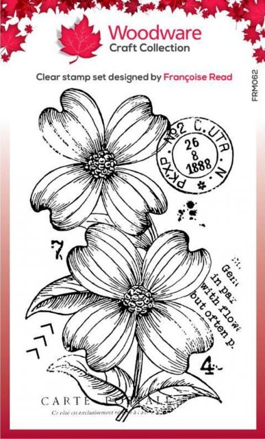 Woodware Woodware Clear Singles Dogwood Flowers 3 in x 4 in Stamp