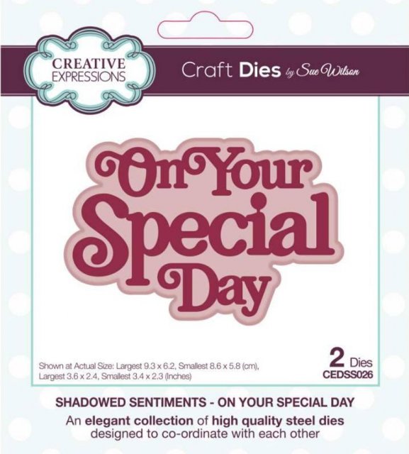 Creative Expressions Creative Expressions Sue Wilson Shadowed Sentiments On Your Special Day Craft Die