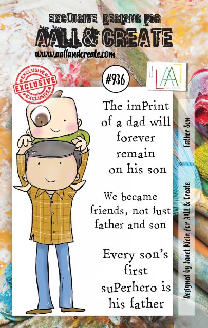 Aall & Create Aall & Create A7 STAMP SET - FATHER SON #936