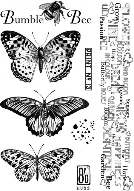 Crafty Individuals Crafty Individuals 'Butterflies and Bees'  Red Rubber Stamp CI-597