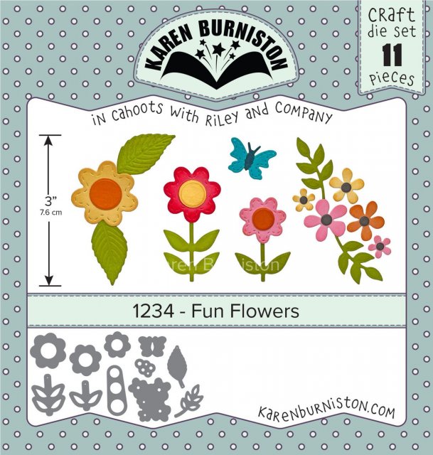 Karen Burniston Karen Burniston Die Set - Fun Flowers 1234