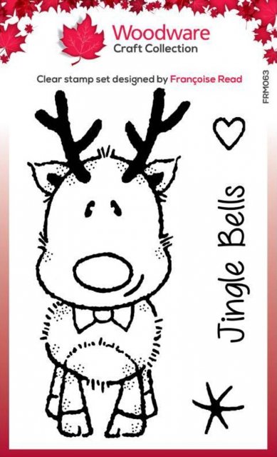 Woodware Woodware Clear Singles Mini Rudolph 3 in x 4 in Stamp