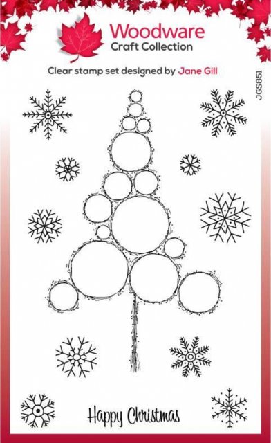 Woodware Woodware Clear Singles Bubble Tree Stack 4 in x 6 in Stamp Set