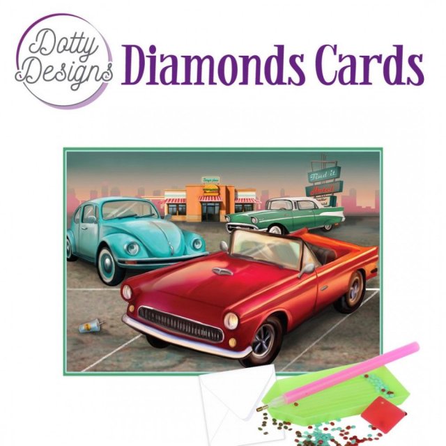 Find It Media Dotty Designs Diamond Cards - Vintage Cars DDDC1028