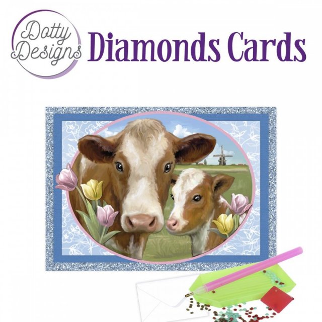 Find It Media Dotty Designs Diamond Cards - Cows DDDC1098