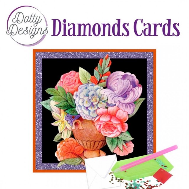 Find It Media Dotty Designs Diamond Cards - Vase With Flowers DDDC1125