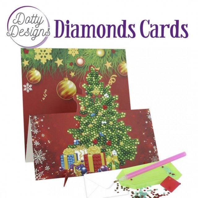 Find It Media Dotty Designs Diamond Easel Card 132 - Christmas Tree DDDC1132