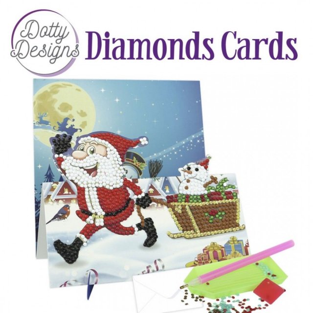 Find It Media Dotty Designs Diamond Easel Card 149 - Hi Santa DDDC1149