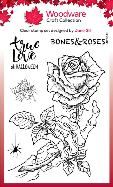 Woodware Woodware Clear Singles Bones & Roses 4 in x 6 in Stamp Set JGS841
