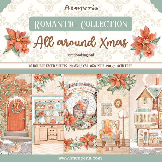 Stamperia Stamperia All Around Christmas 8x8 Inch Paper Pack (SBBS89)