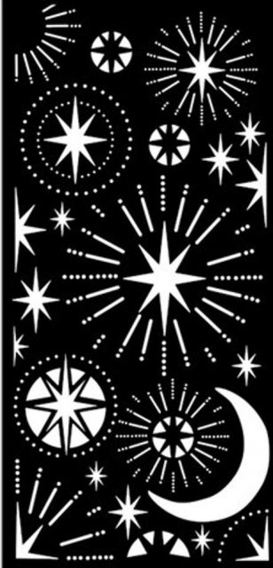 Stamperia Stamperia Christmas Mixed Media Thick Stencil 12x25cm Christmas Stars and Moon (KSTDL86)