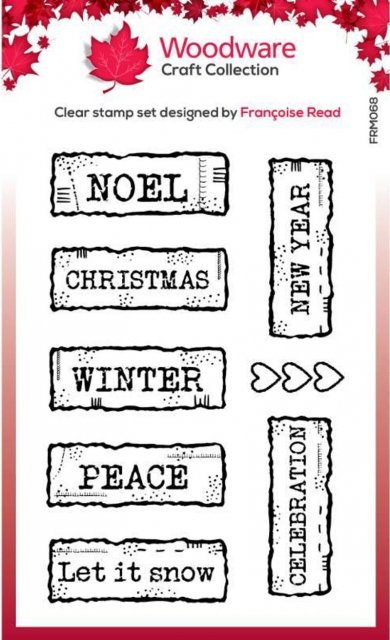 Woodware Woodware Clear Singles Christmas Junk Labels 3 in x 4 in Stamp