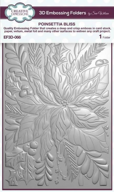 Creative Expressions Creative Expressions Poinsettia Bliss 5 in x 7 in 3D Embossing Folder