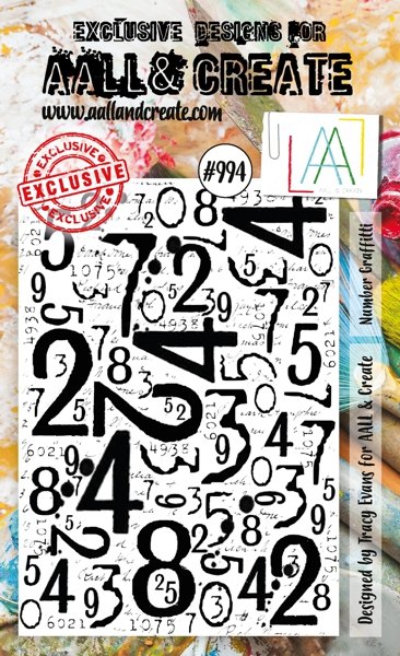 Aall & Create Aall & Create A7 Stamp #994 - NUMBER GRAFFITI