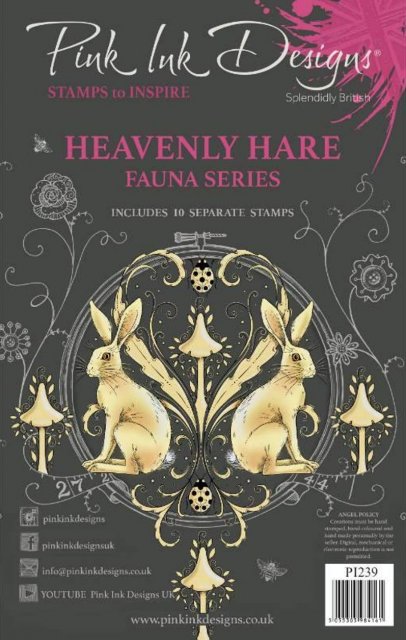 Pink Ink Pink Ink Designs Heavenly Hare 6 in x 8 in Clear Stamp Set