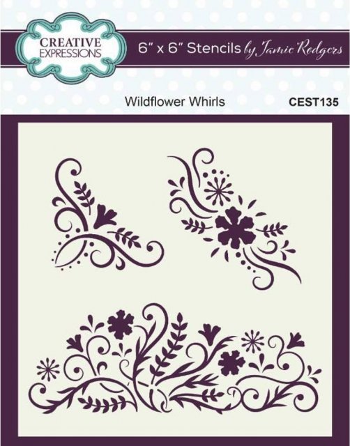 Creative Expressions Creative Expressions Jamie Rodgers Wildflower Whirls 6 in x 6 in Stencil