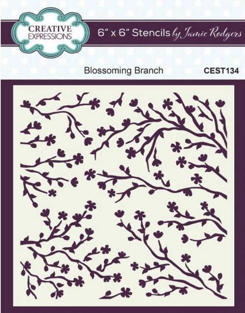 Creative Expressions Creative Expressions Jamie Rodgers Blossoming Branch 6 in x 6 in Stencil