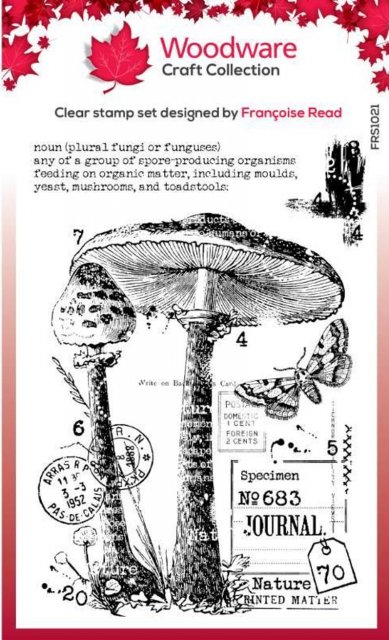 Woodware Woodware Clear Singles Vintage Fungi Up 4 in x 6 in Stamp