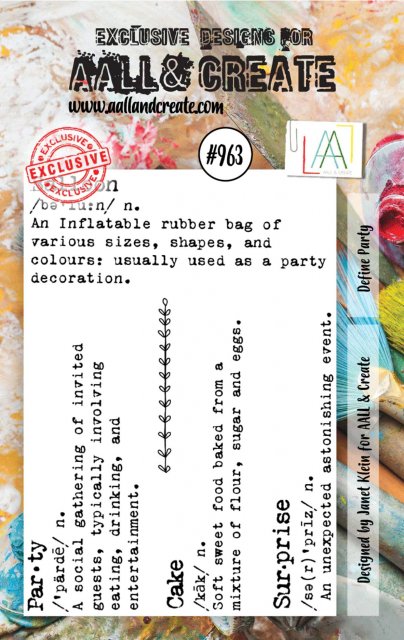 Aall & Create Aall & Create A7 STAMP SET - DEFINE PARTY #963