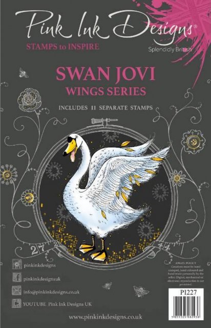 Pink Ink Pink Ink Designs Swan Jovi 6 in x 8 in Clear Stamp Set