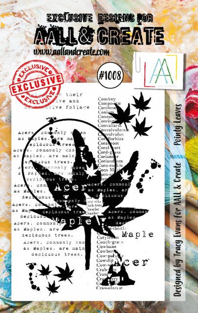 Aall & Create Aall & Create  A6 STAMP SET - POINTY LEAVES #1008