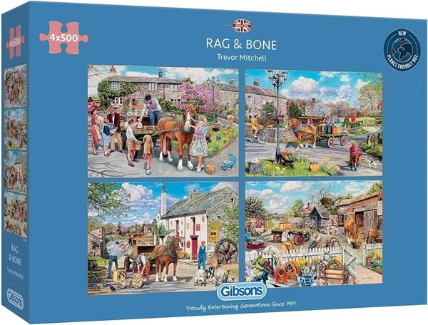 Gibsons Gibsons Rag and Bone 4 x 500 Piece Jigsaw Puzzle