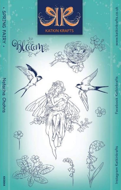 Creative Expressions Katkin Krafts Spring Fairy 6 in x 8 in Clear Stamp Set