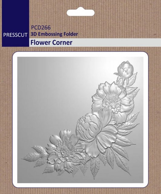 Presscut Presscut 3D Embossing Folder - Flower Corner PCD266