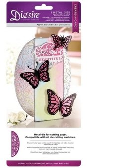 Die'sire Decorative A5 Hybrid Create a Card Butterfly Swirls Craft Die