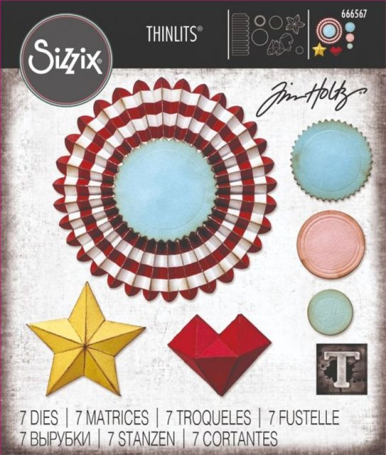 Sizzix Sizzix Thinlits Die Set 6PK -Vault Rosettes by Tim Holtz