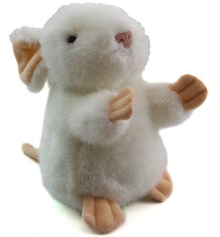 Living Nature Living Nature 14cm Small Sitting White Mouse Soft Toy Gift