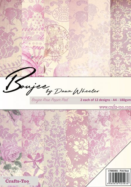 Crafts Too Boujee By Dawn Wheeler - Rose Paper Pad CTBBD001