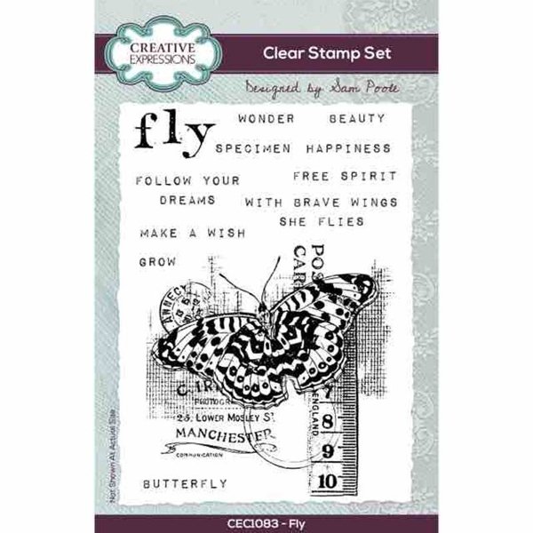 Creative Expressions Creative Expressions Sam Poole Fly 4 in x 6 in Clear Stamp Set