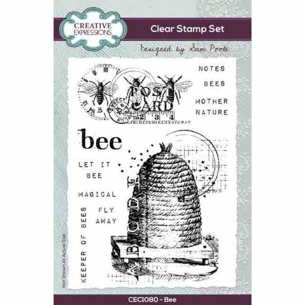 Creative Expressions Creative Expressions Sam Poole Bee 4 in x 6 in Clear Stamp Set