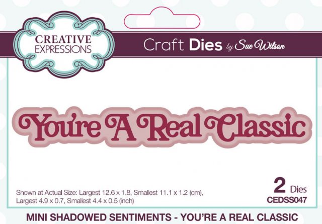 Creative Expressions Creative Expressions Sue Wilson Mini Shadowed Sentiments You’re A Real Classic Craft Die