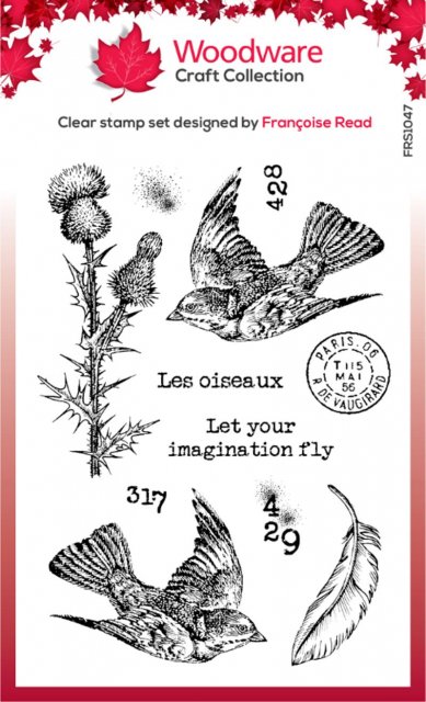 Woodware Woodware Clear Singles Flying Birds 4 in x 6 in Stamp Set