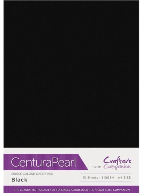 Crafter's Companion Centura Pearl A4 Black (10 sheets) 320gsm Cardstock