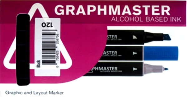 Graphmaster Graphmaster - Alcohol Marker - Black Pack of 6