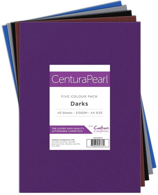 Crafter's Companion Centura Pearl A4 Darks 320gsm Cardstock - 40 Sheets