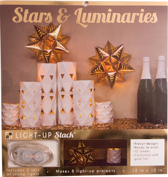 DCWV Creative Expressions DCWV 12"x12" Light Up Stack-Stars and Luminaries - Was £16.96