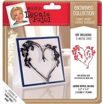 Leonie Pujol Leonie Pujol Entwined Collection Funky Heart - Lovely Bubbles Overlay Die