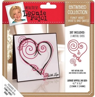 Leonie Pujol Leonie Pujol Entwined Collection Funky Heart - Hearts and Swirls Overlay Die