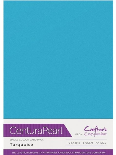 Crafter's Companion Centura Pearl A4 Turquoise (10 sheets) 320gsm Cardstock