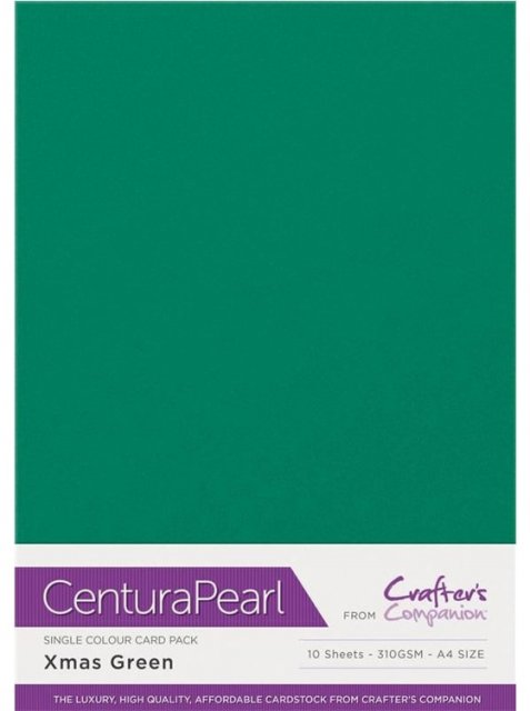 Crafter's Companion Centura Pearl A4 Xmas Green (10 sheets) 320gsm Cardstock