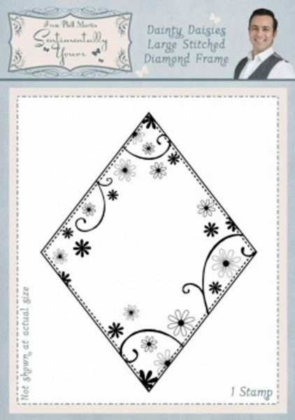 Phill Martin Phill Martin Sentimentally Yours Dainty Daisies - Large Stitched Diamond Frame Stamp