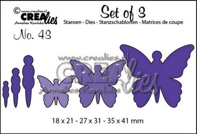 Crealies Crealies Set of 3 no. 43 Butterflies CLSET43