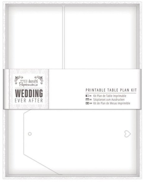 DoCrafts Papermania Wedding Ever After Printable Table Plan Kit - Wedding - White Heart