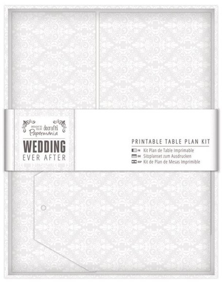 DoCrafts Papermania Wedding Ever After Printable Table Plan Kit - Wedding - Damask